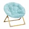 Flash Furniture Kids Dusty AquaSoft Gold Faux Fur Saucer Chair FV-FMC-030-DTAQ-SGD-GG - alternate 2